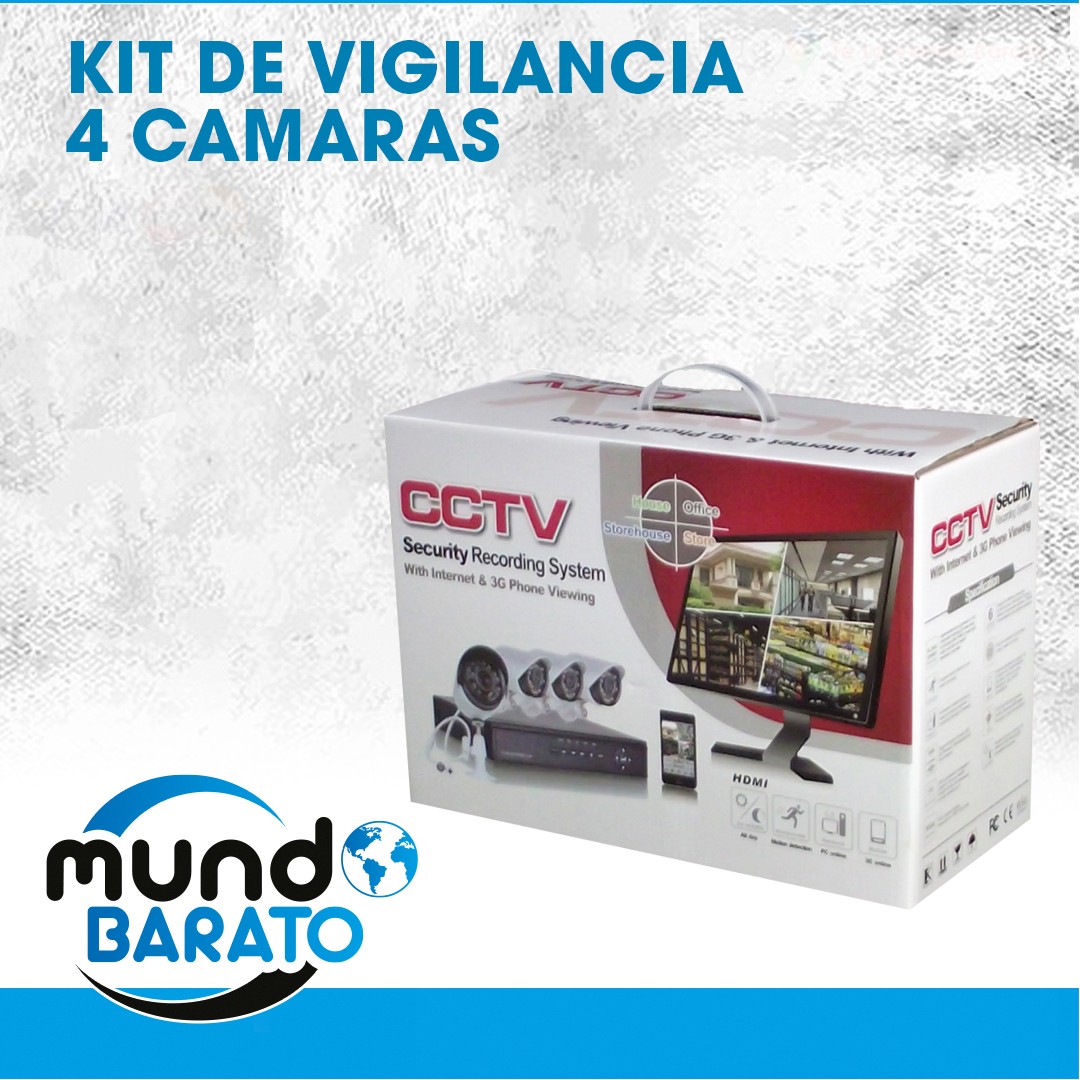 camaras y audio - kit de 4 camaras de seguridad full HD 4K DVR CCTV Vigilancia 0