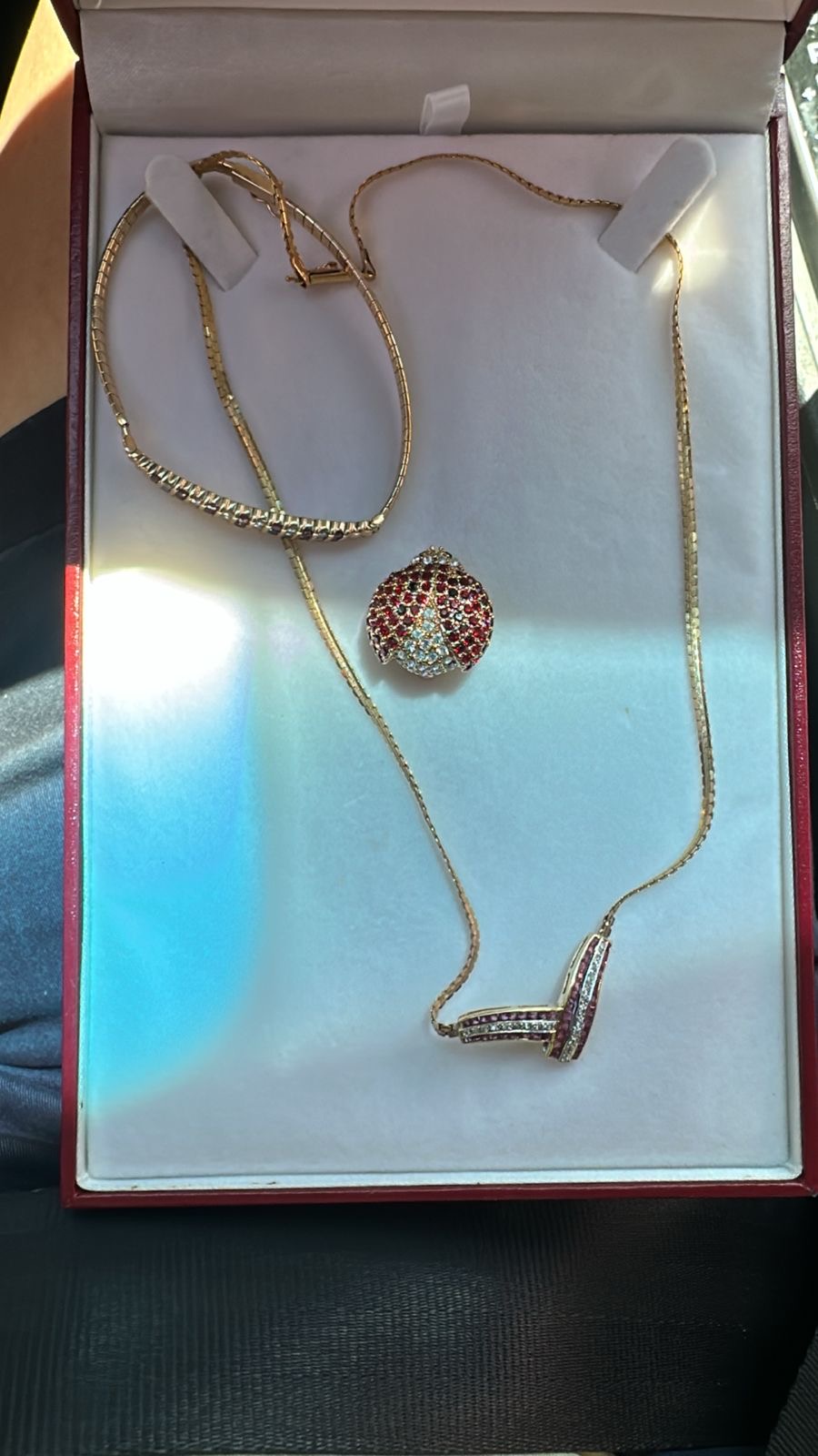 joyas, relojes y accesorios - Juego cadena y pulsera en oro con diamante y rubi 0