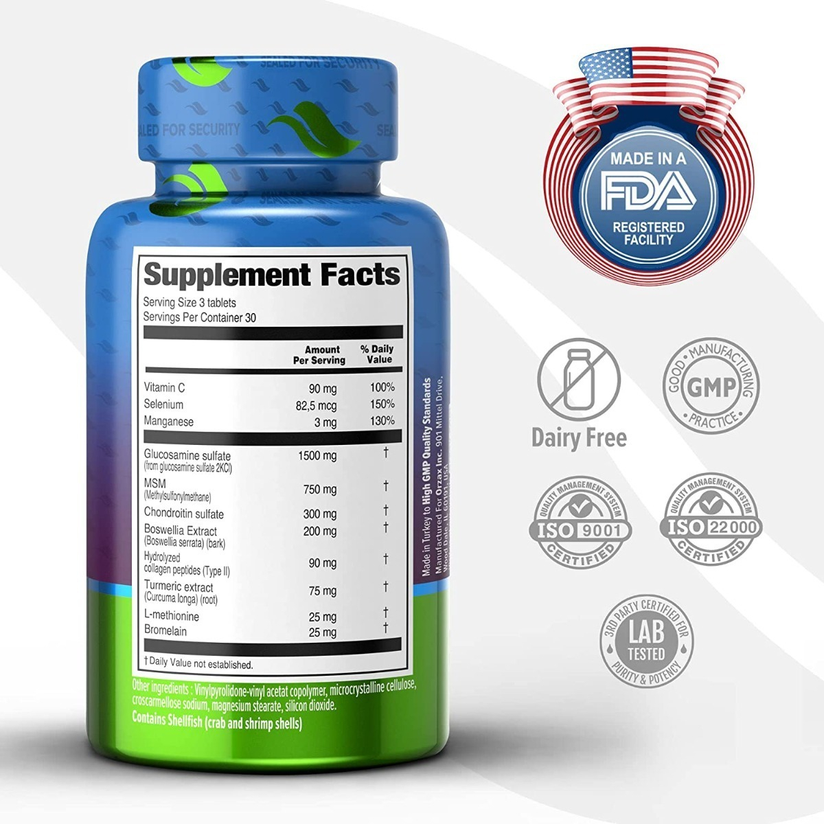 Salud y Equipamiento Médico - Glucosamina 90 Tab Orzax - Unidad 1