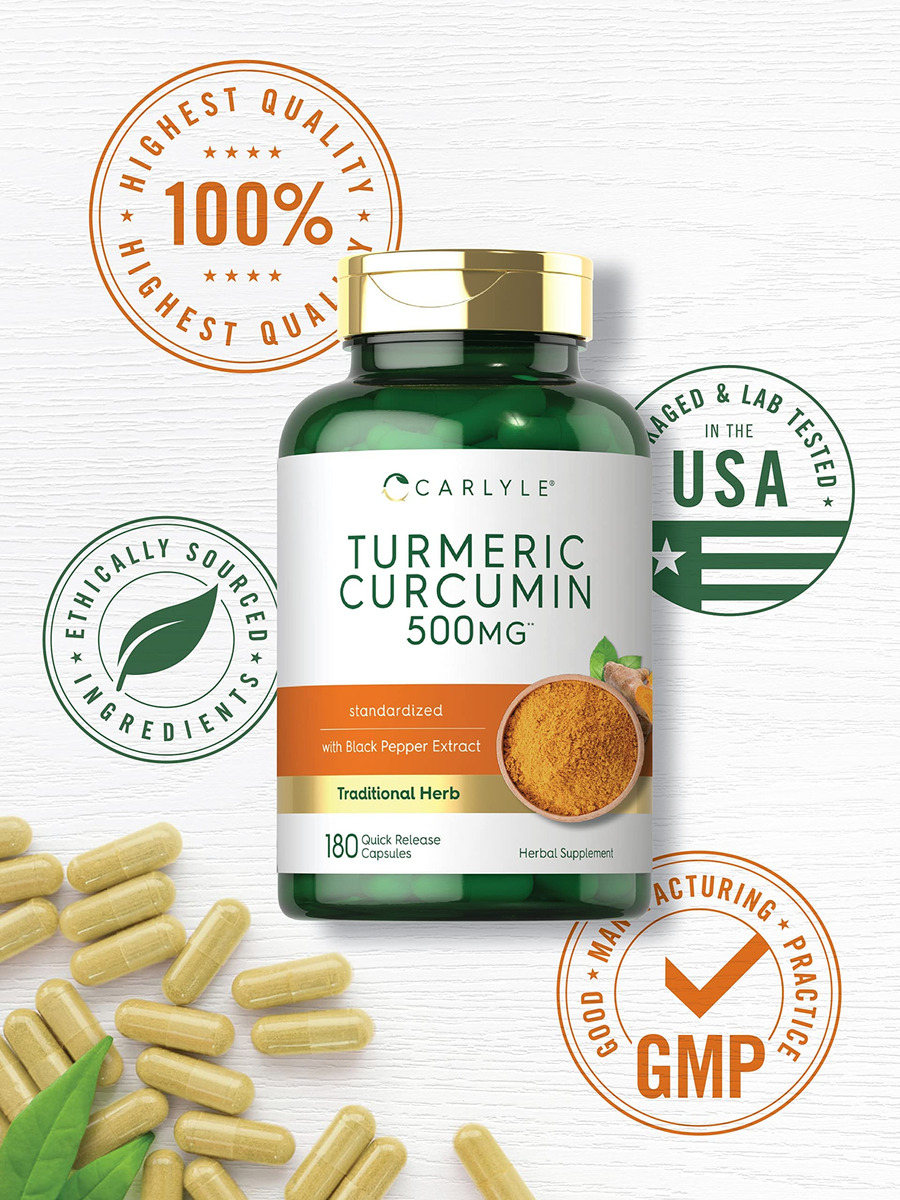 Salud y Equipamiento Médico - Carlyle Curcuma Curcumina Con Bioperine | 500 Mg | 180 Capsulas 4