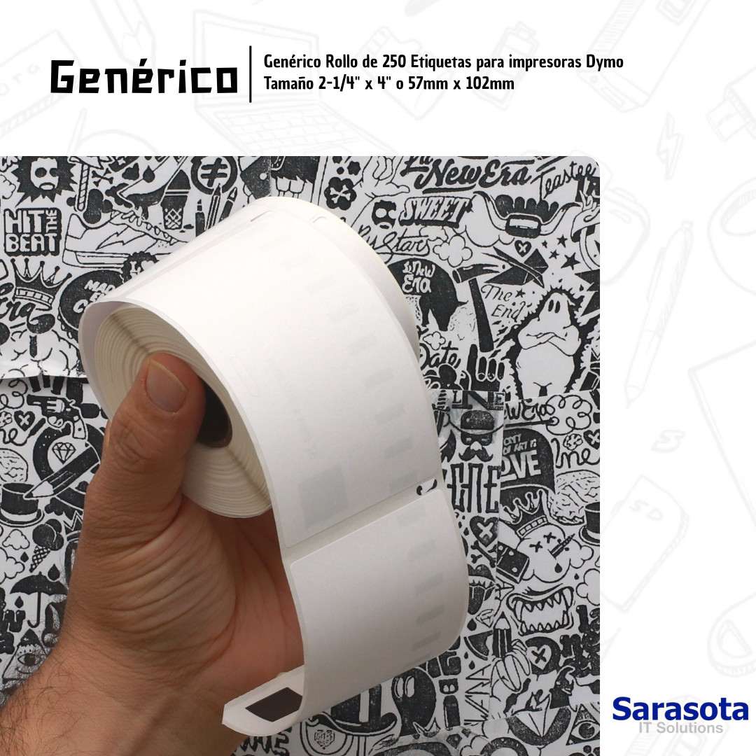 accesorios para electronica - Rollo Genérico de 250 Etiquetas para impresoras Dy