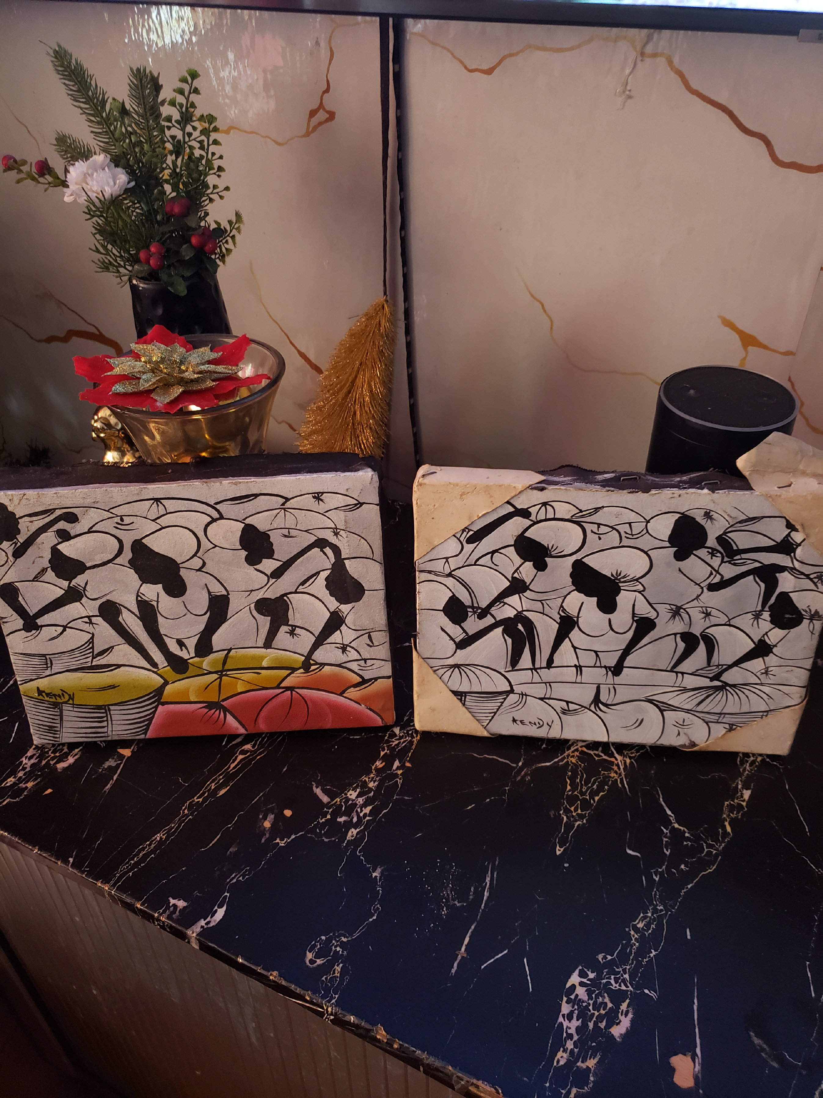 decoración y accesorios - set de cuadros, pintados a mano 1