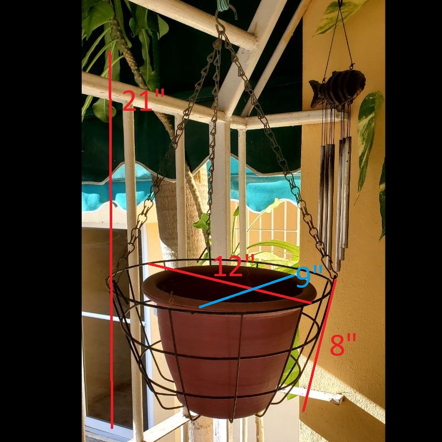 herramientas, jardines y exterior - Canasta maceta para sembrar. Exhibidor aéreo metal 8