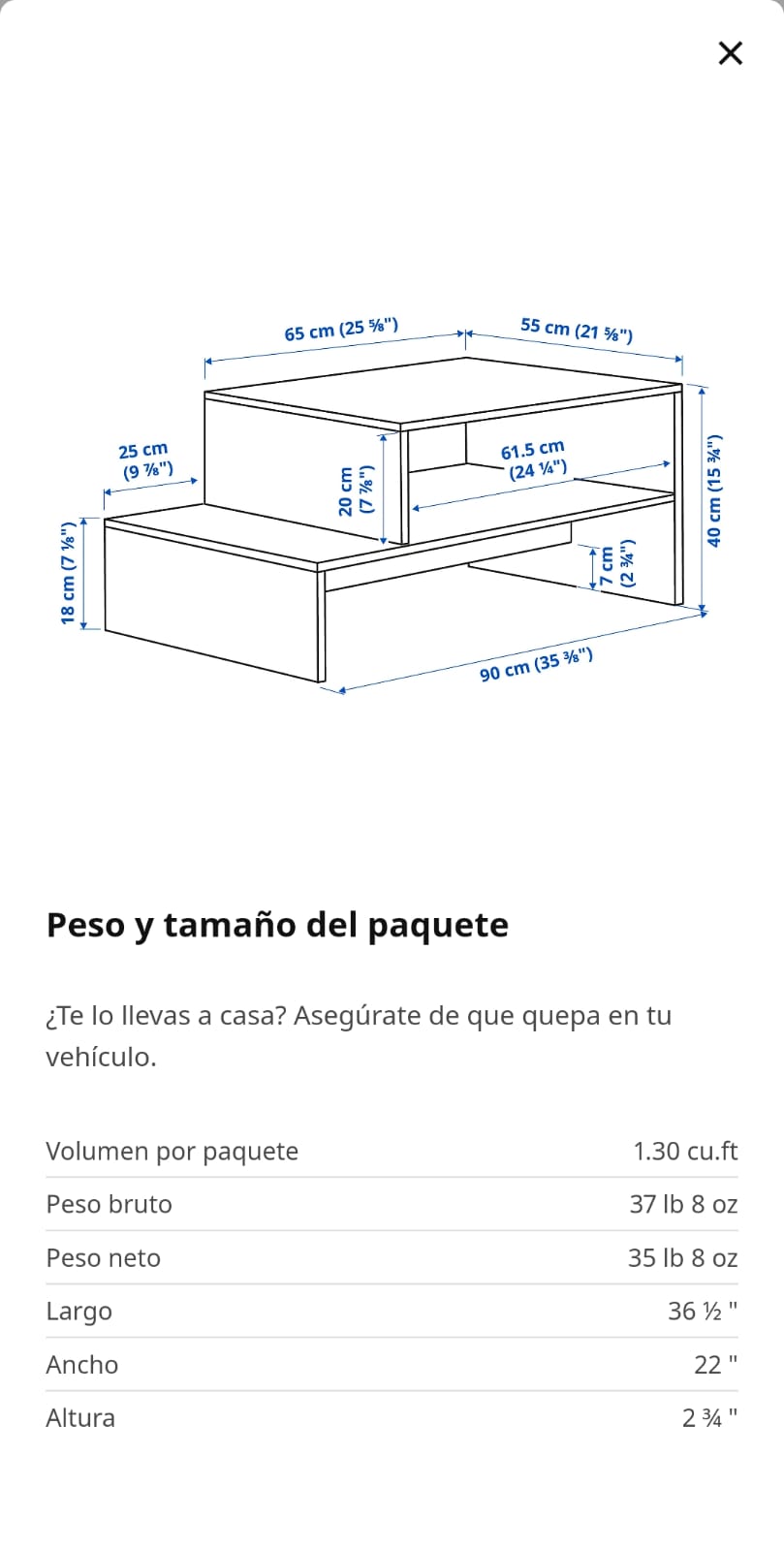 muebles y colchones - Se vende mesa de centro IKEA Holmerud 3