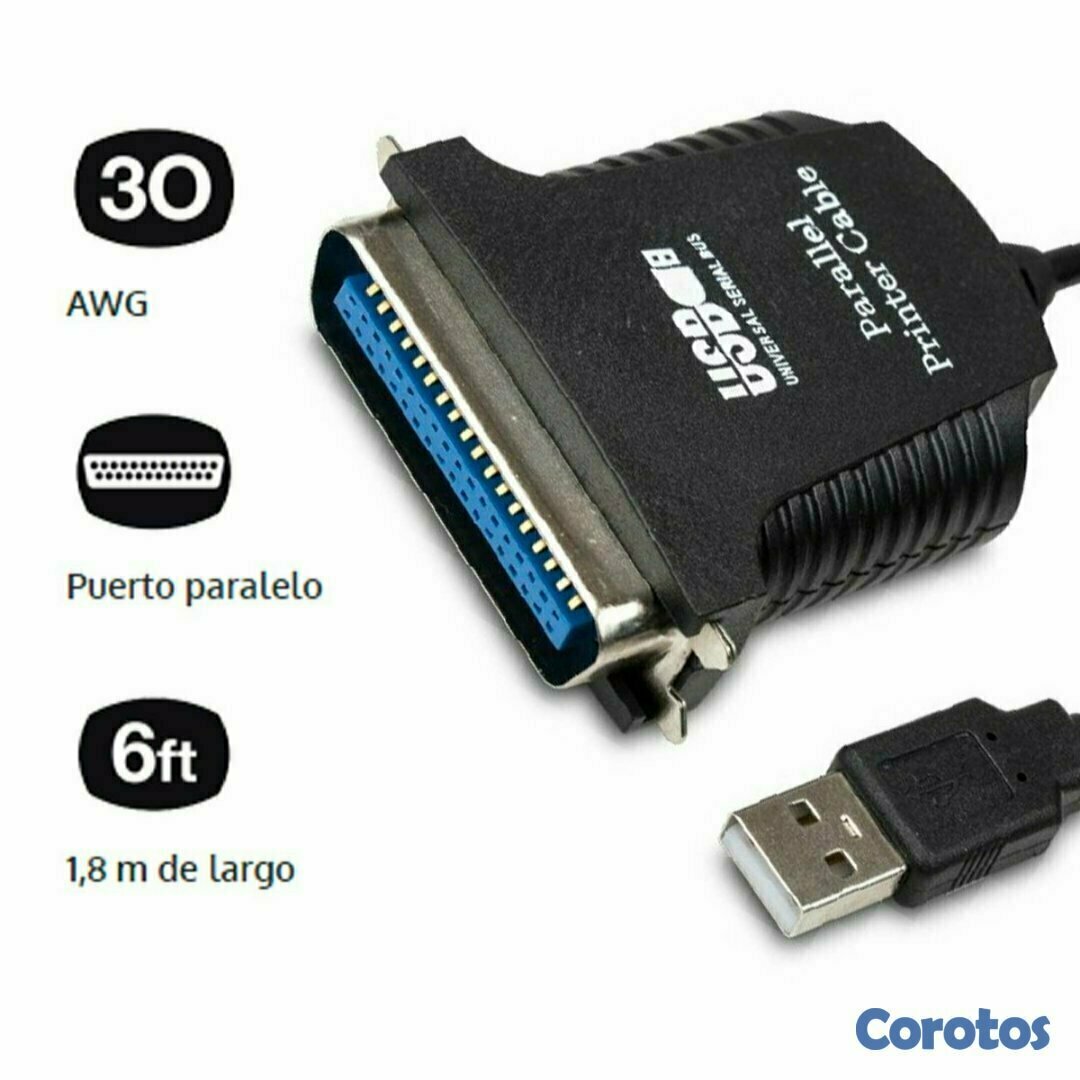 computadoras y laptops - CABLE XTECH USB A PARALELO, 6 PIES, NEGRO  XTC-318
