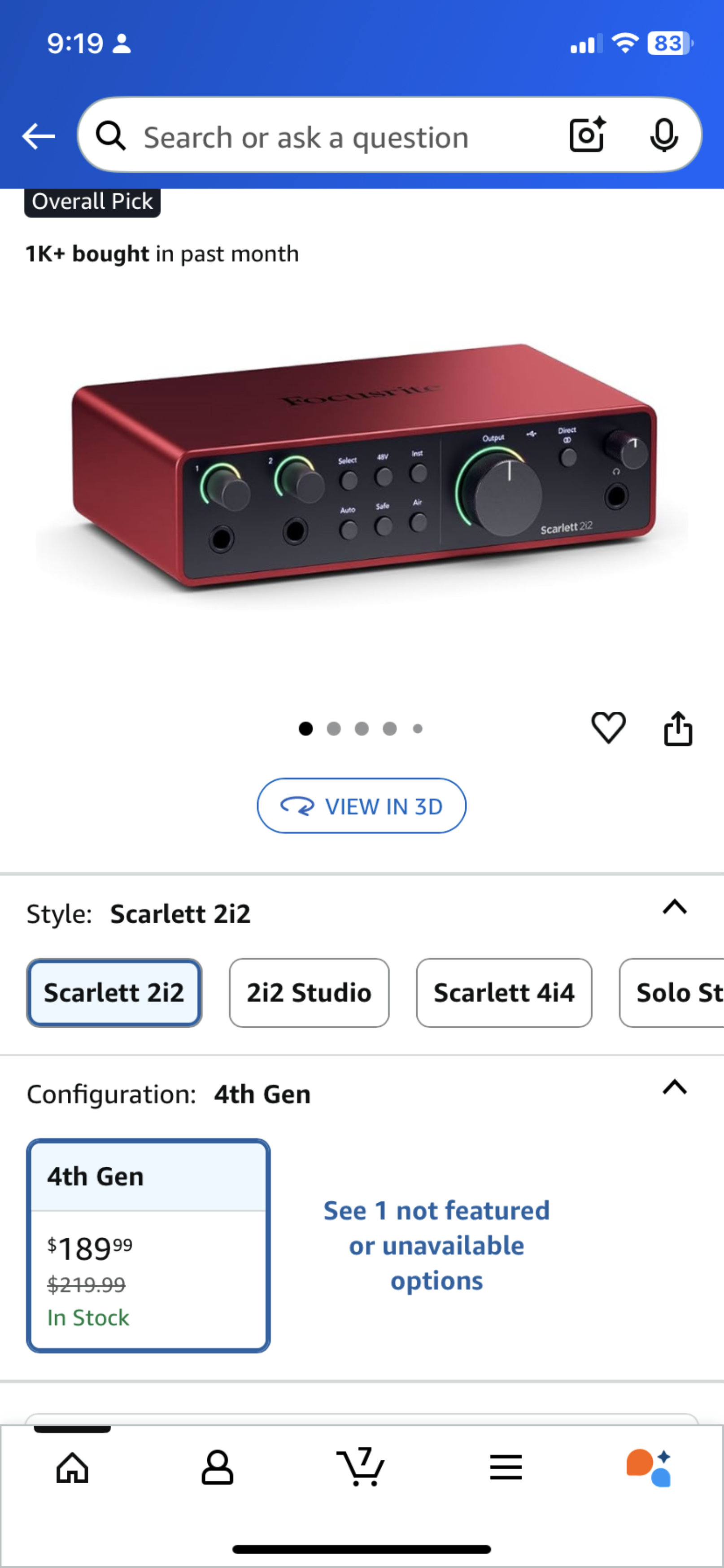 otros electronicos - combo de Microphone y Tarjeta de sonido Scarlet 212 4th generation.  1