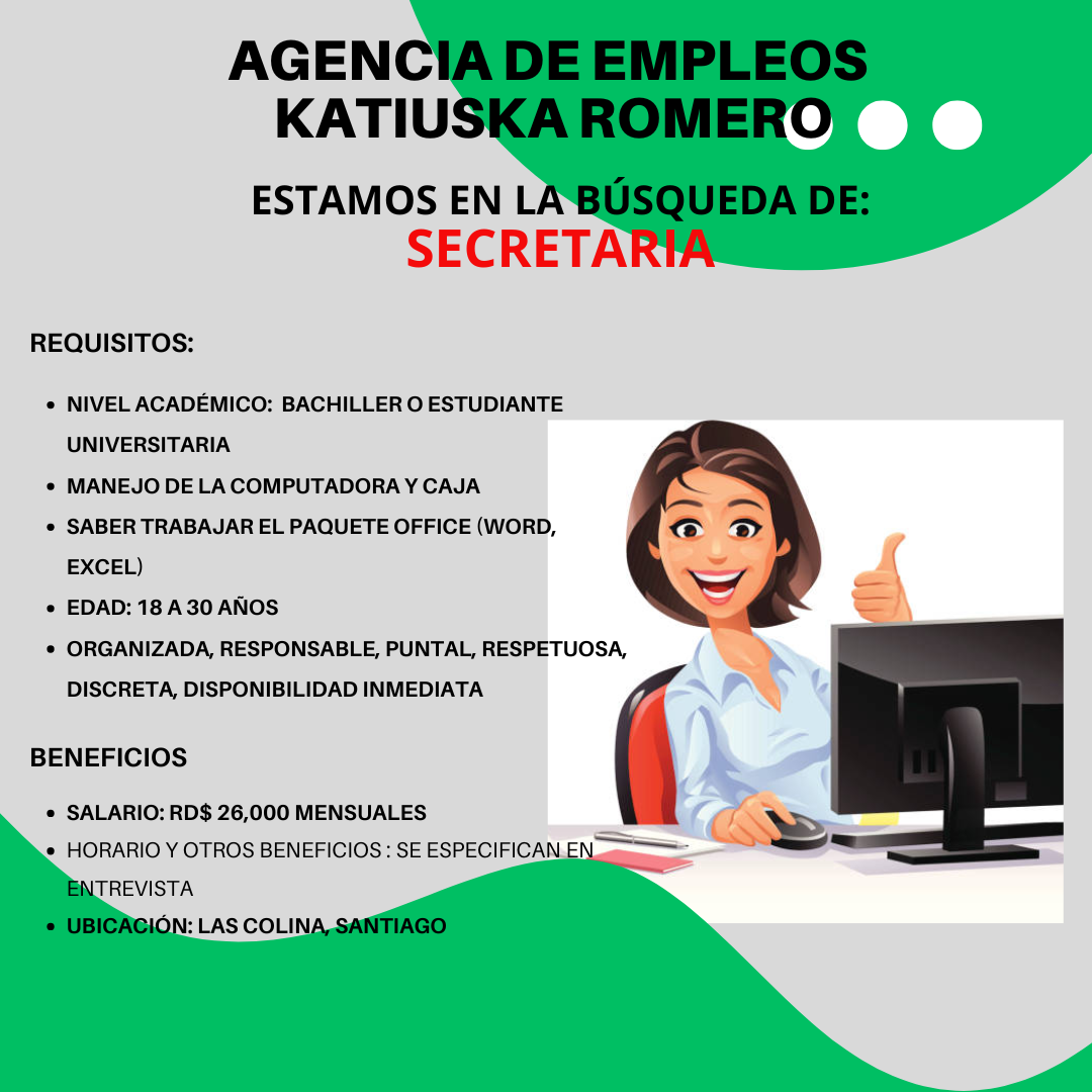 empleos disponibles - Secretaria 