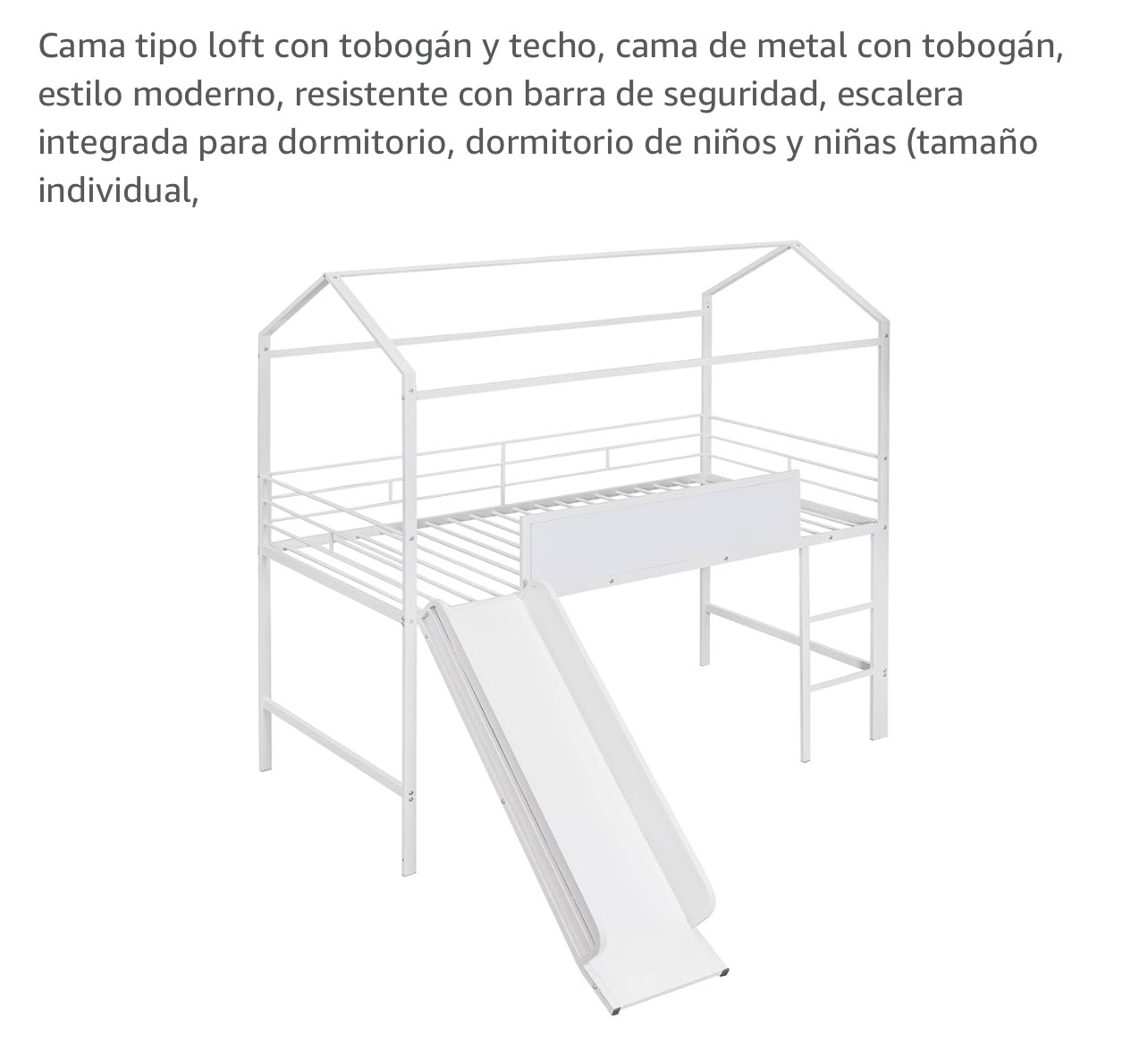 muebles - Cama para niño, tamaño twin. Con tobogán. completa en metal. no incluye colchón  2