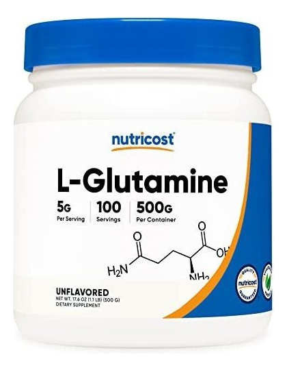 Salud y Equipamiento Médico - Nutricost L-glutamina En Polvo (500 Gramos) Sin Sabor 0