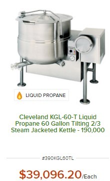 equipos profesionales - Marmita 60 gls., Marca Cleveland 7