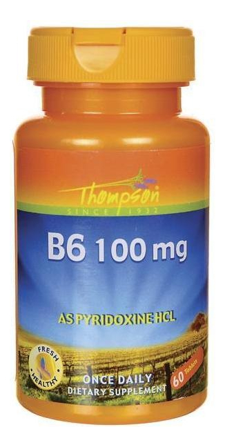Salud y Equipamiento Médico - Vitamina B 6  Thompson - 60caps-100 Mg  De Thompson 0