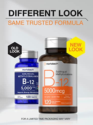 Salud y Equipamiento Médico - B12 Sublingual Metilcobalamina 5000 Mcg 120cap Horbaach 2