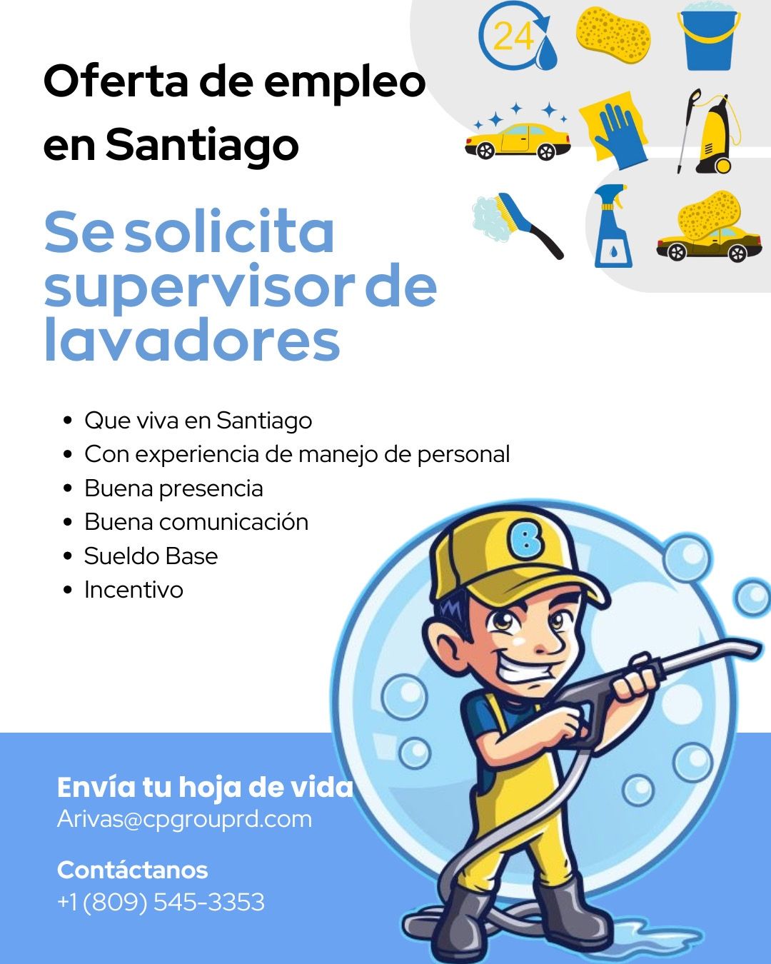 empleos disponibles - Supervisor de Lavadores