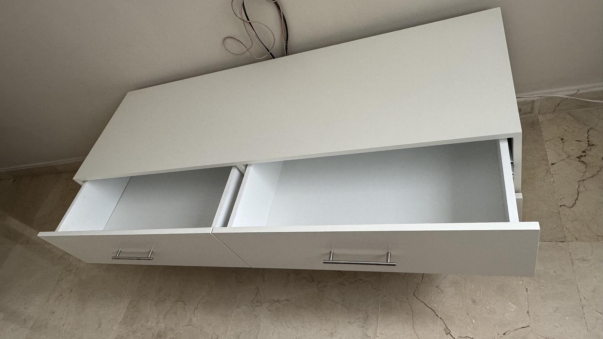muebles y colchones - mueble TV laqueado blanco 