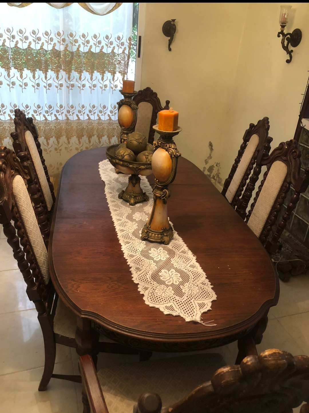 arte y antigüedades - Juego de comedor 6 sillas italiano importado  0