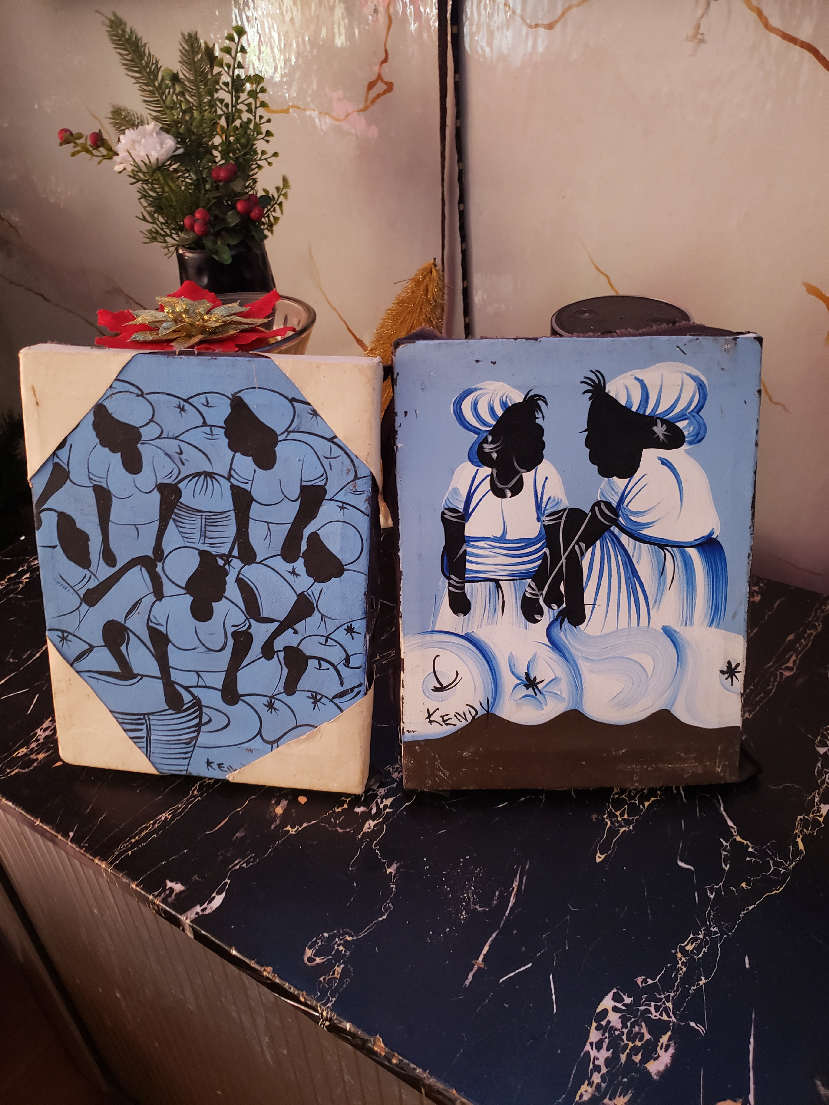 decoración y accesorios - set de cuadros, pintados a mano