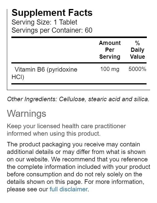 Salud y Equipamiento Médico - Vitamina B 6  Thompson - 60caps-100 Mg  De Thompson 1
