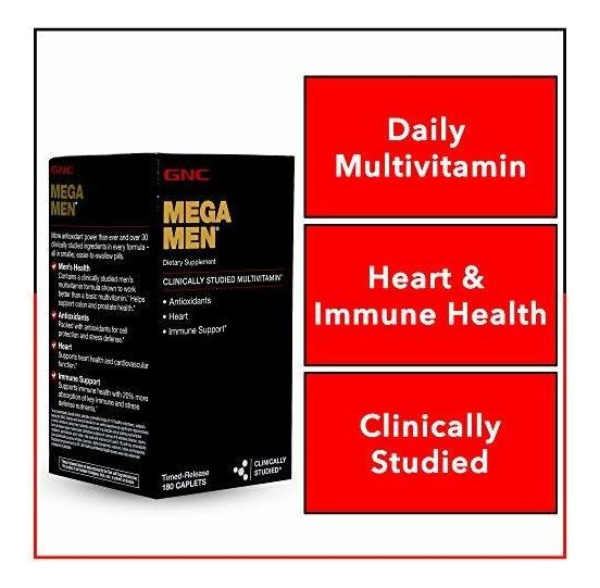 Salud y Equipamiento Médico - Gnc Mega Men Multivitaminico Antioxidantes Corazon 180 Cap 1