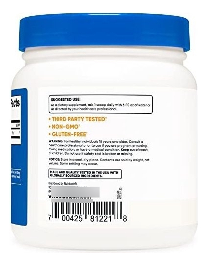 Salud y Equipamiento Médico - Nutricost L-glutamina En Polvo (500 Gramos) Sin Sabor 2