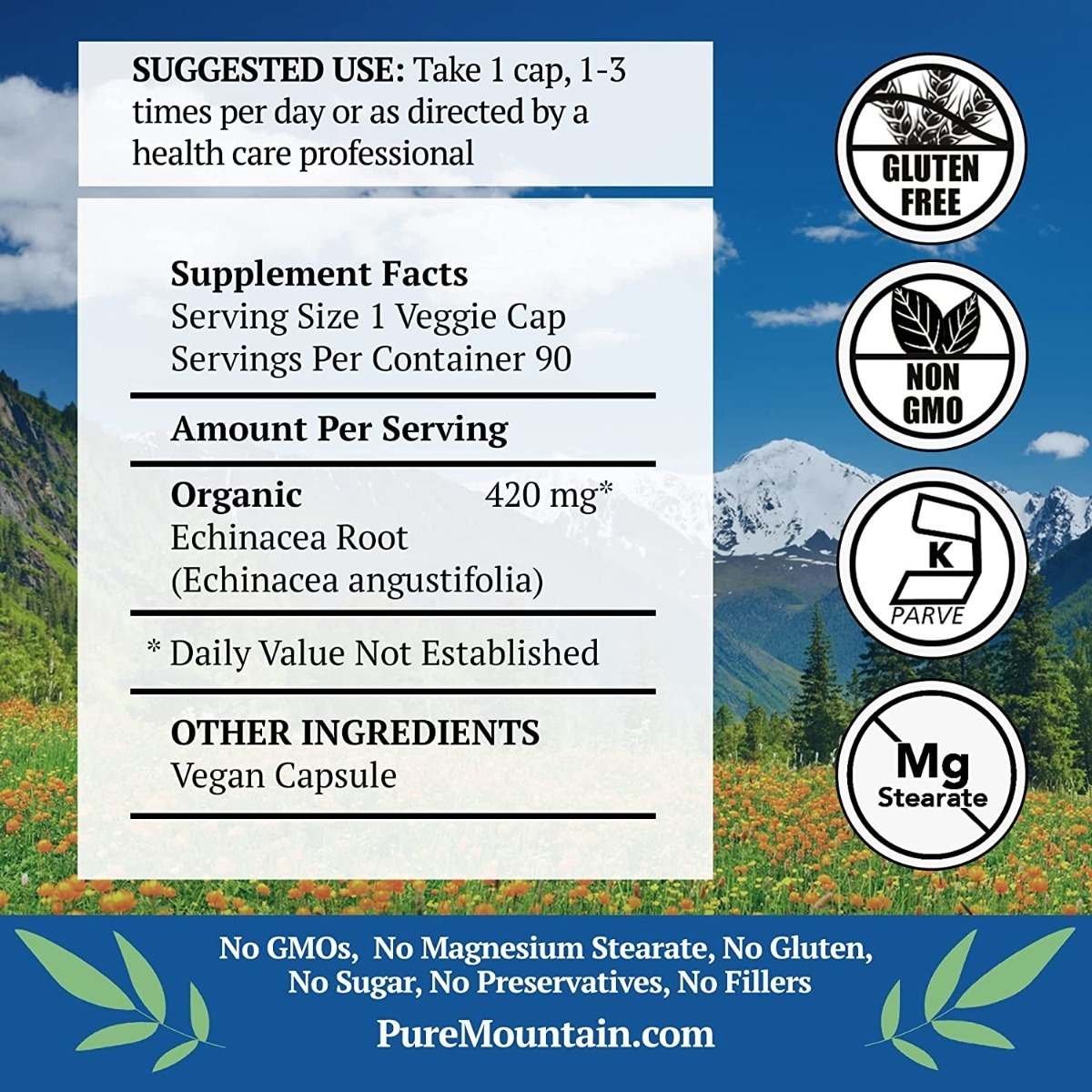 Salud y Equipamiento Médico - Equinacea 420 Mg Pure Mountain - U - Unidad A $2905 1