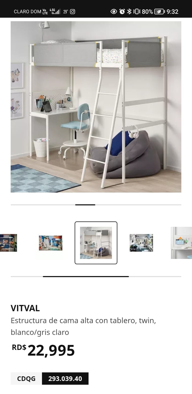 muebles y colchones - Cama alta con escritorio  5