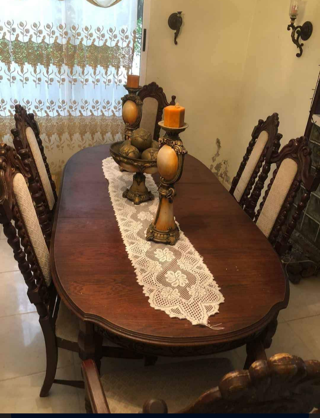 arte y antigüedades - Juego de comedor 6 sillas italiano importado  1
