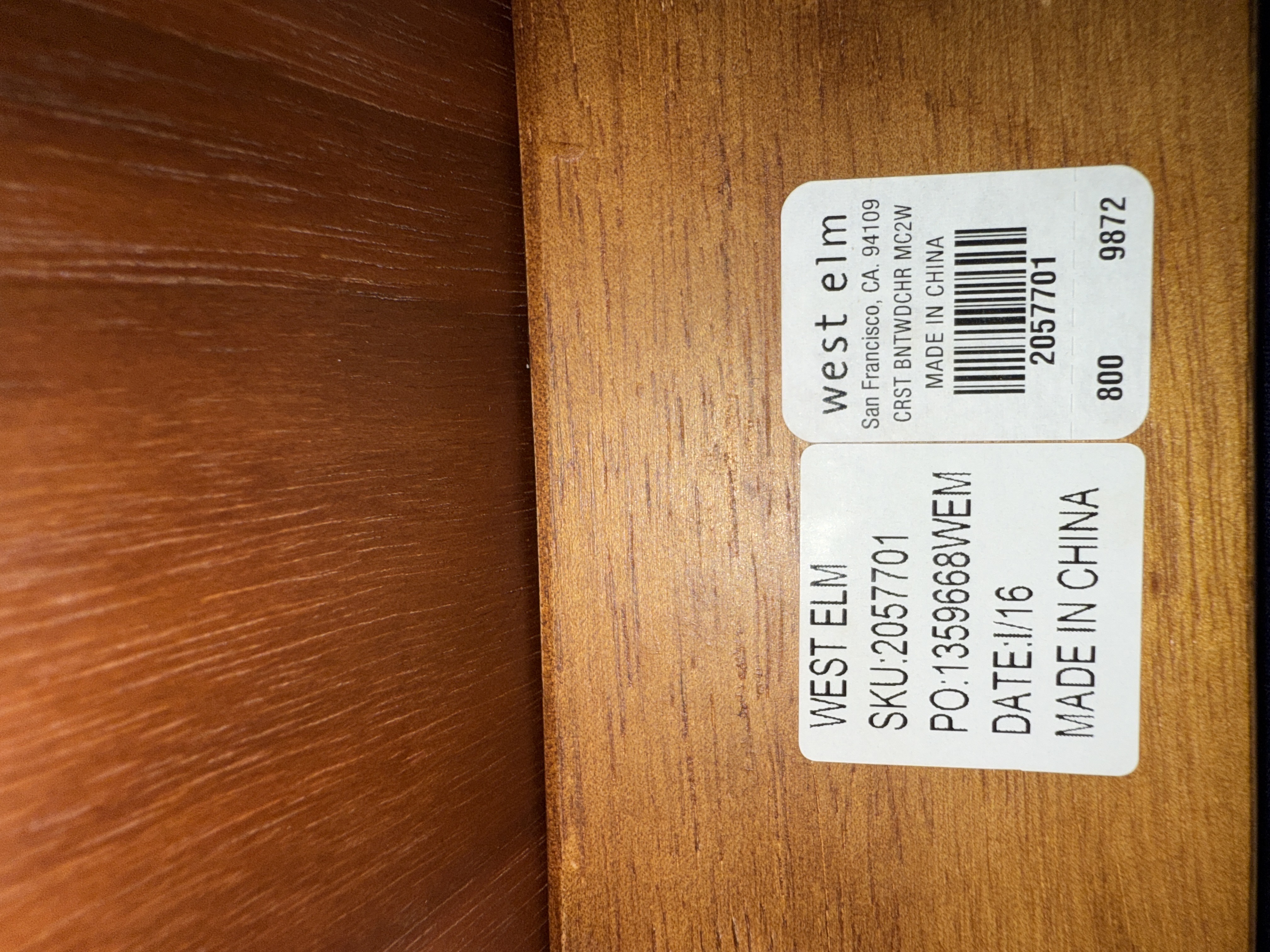 muebles y colchones - Juego de 4 sillas West Elm de madera — Como nuevas 9