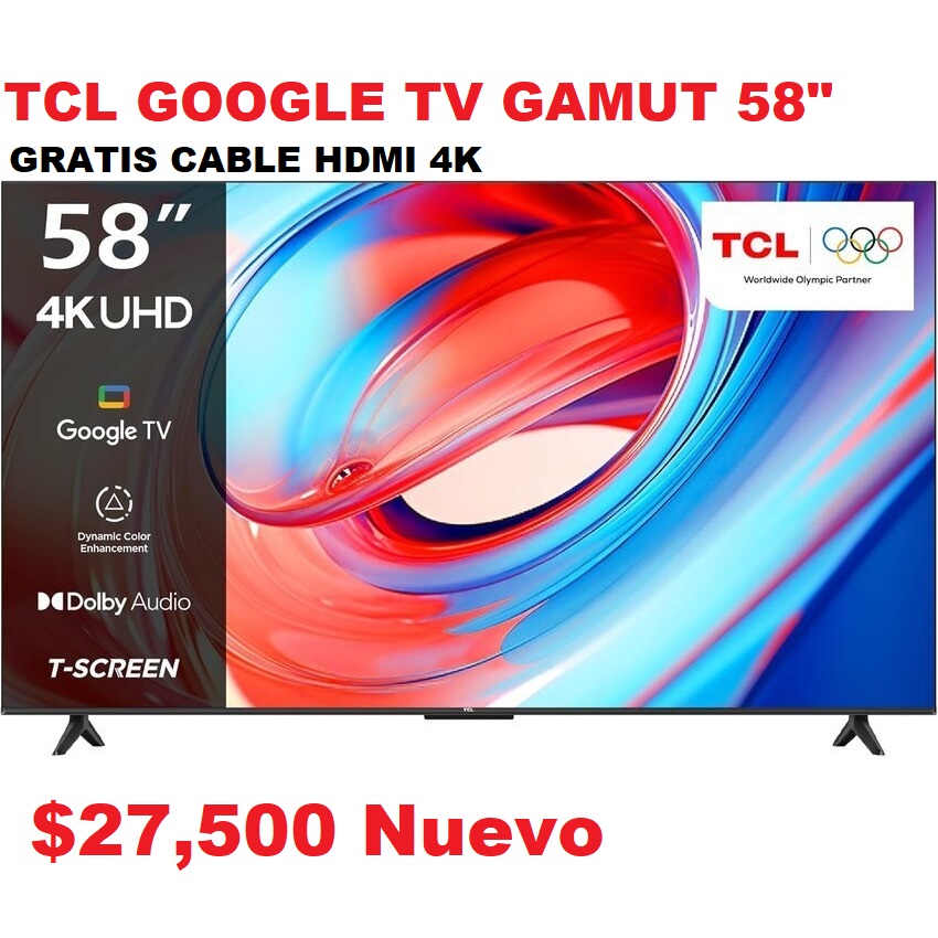 tv - TV TCL GOOGLE TV PANTALLA GAMUT 58 PG. CONTROL VOZ 0