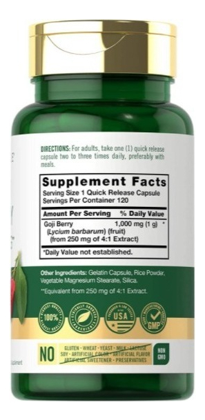 Salud y Equipamiento Médico - Baya De Goji 1000 Mg | 120 Uds 1