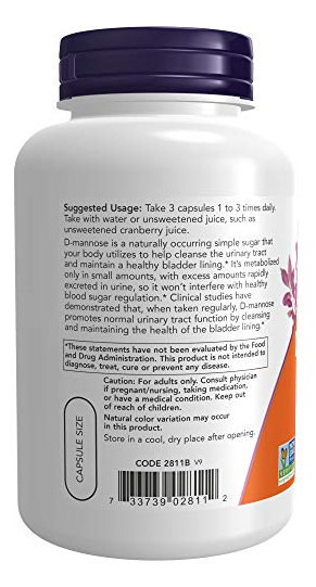 Salud y Equipamiento Médico - Now Supplements, D-manosa 500 Mg, Non-gmo Project Verified, 4