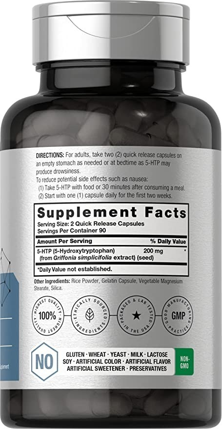 Salud y Equipamiento Médico - Horbaach 5-htp 200 Mg | 180 Capsulas | Suplemento De Fuerza 1