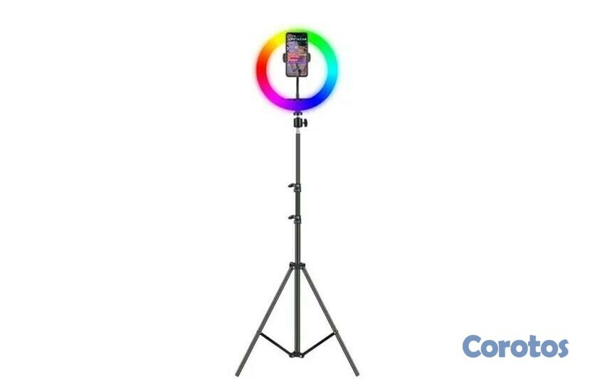 accesorios para electronica - Aro de Luz de 12 pulgadas multicolor RGB con trípode de 80 pulgadas. 2