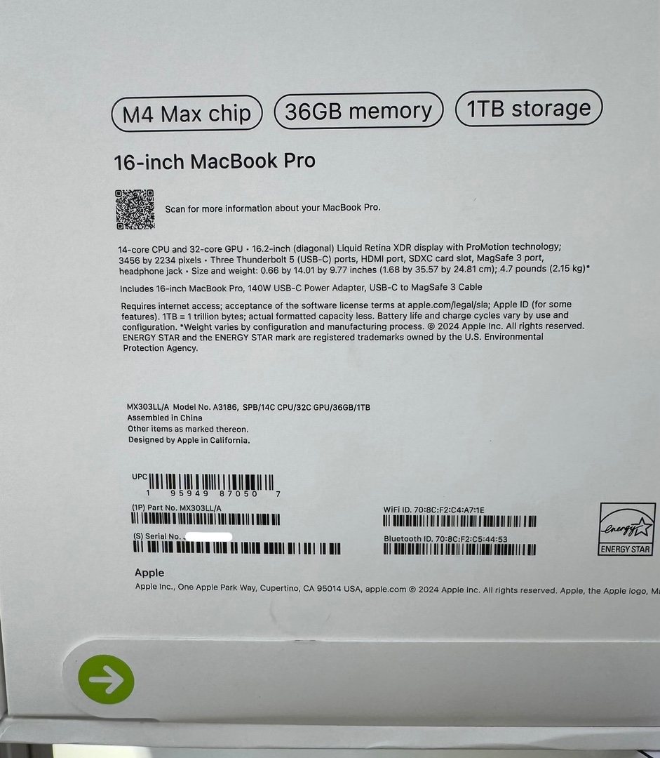 computadoras y laptops - MacBook Pro 16” M4 Max 48GB & 36GB RAM 1TB SSD Nuevas Selladas - Tienda física 6
