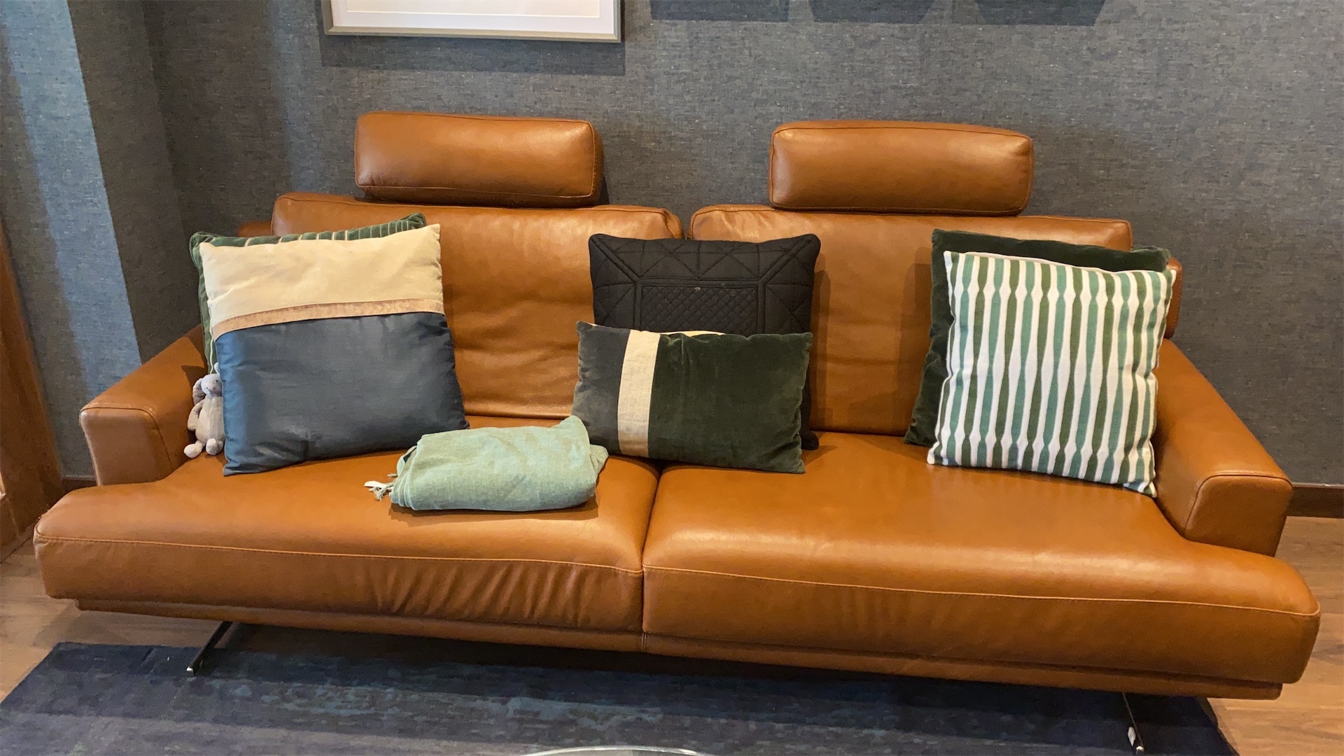 muebles y colchones - Sofa piel italiano 3 personas  2