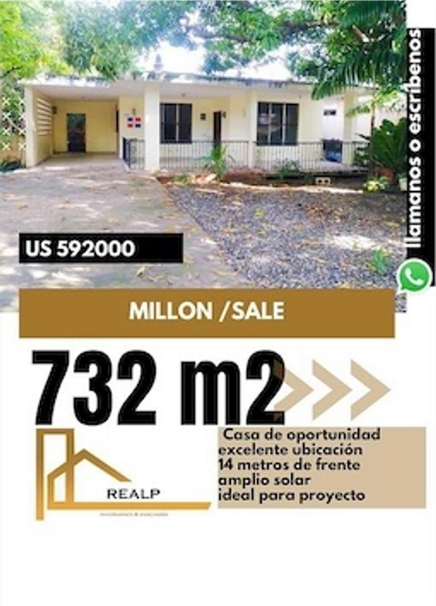 casas - Propiedad en el millon 732m 0