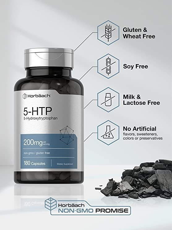 Salud y Equipamiento Médico - Horbaach 5-htp 200 Mg | 180 Capsulas | Suplemento De Fuerza 2