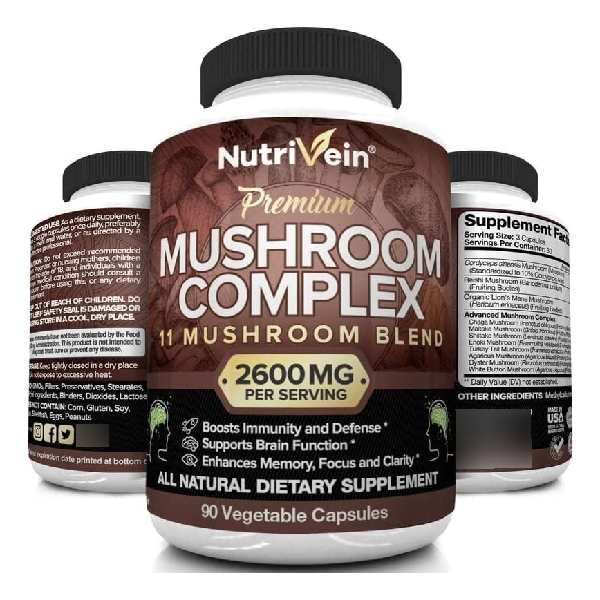 Salud y Equipamiento Médico - Suplemento De Hongos 2600 Mg Nootropico 11 Hongos 90 Cap