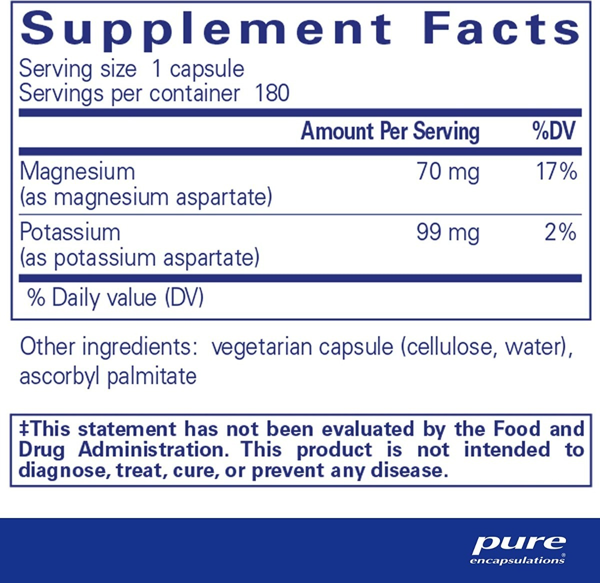 Salud y Equipamiento Médico - Potasio 180 Cap 99 Mg Pure 1