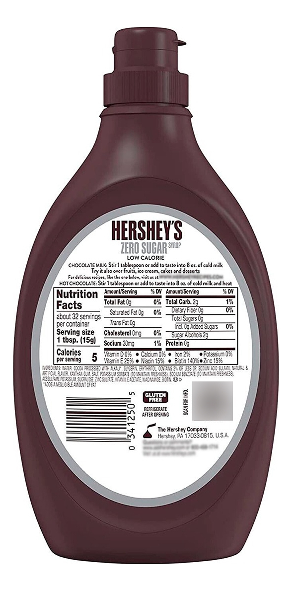Salud y Equipamiento Médico - Jarabe De Chocolate Libre De Azúcar Hers - G A $130 1
