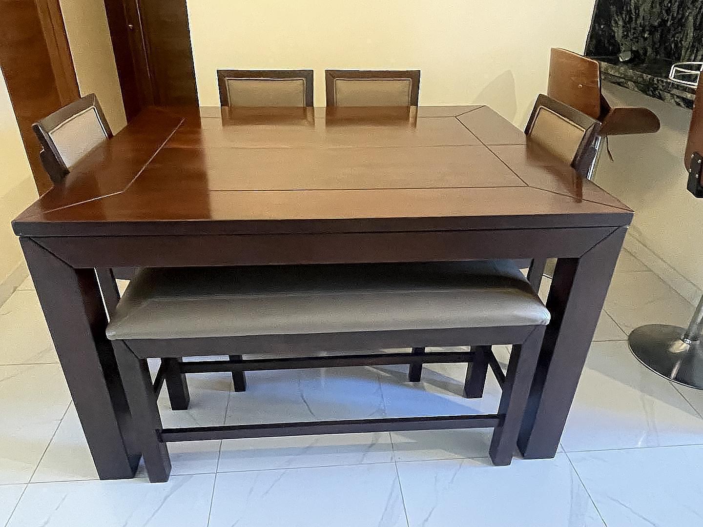 muebles y colchones - COMEDOR CONVERTIDOR DE 4 A 6 SILLA Y BANCO(IMPORTADO)(NEGOCIABLE) 8