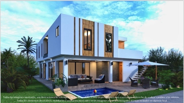 casas vacacionales y villas - Venta de Villa lujosa en vista cana con piscina República Dominicana 
 2