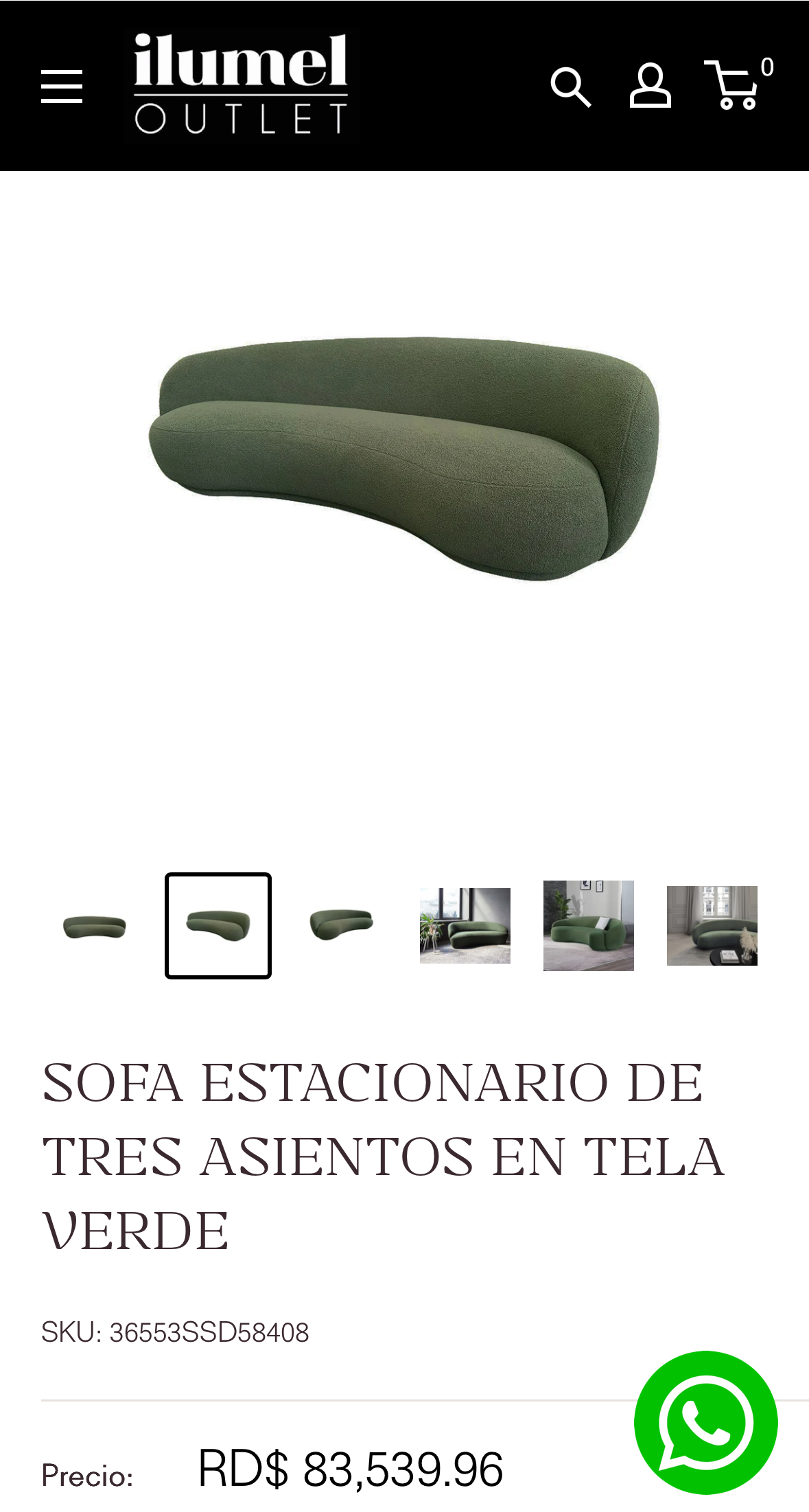 muebles y colchones - Sofa Curvo Estacionario de 3 Ilumel 2