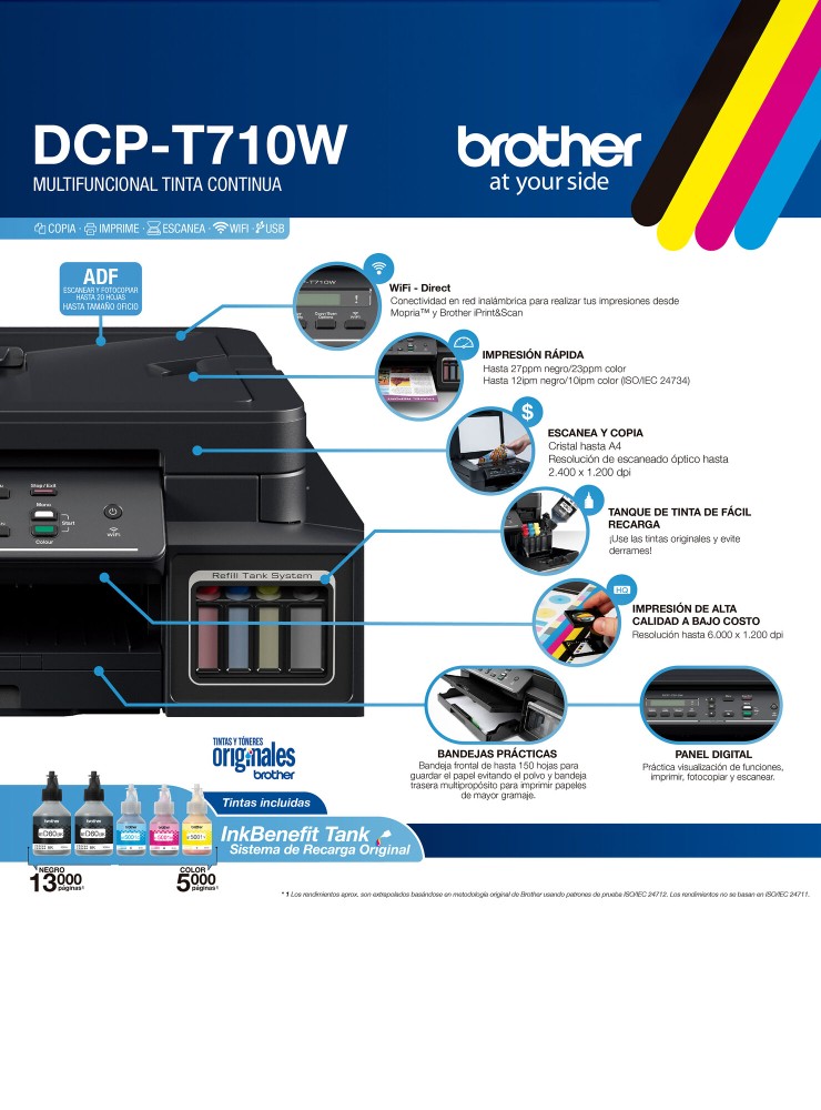 impresoras y scanners -  IMPRESORA MULTIFUNCIONAL BROTHER  DCP-720DW



