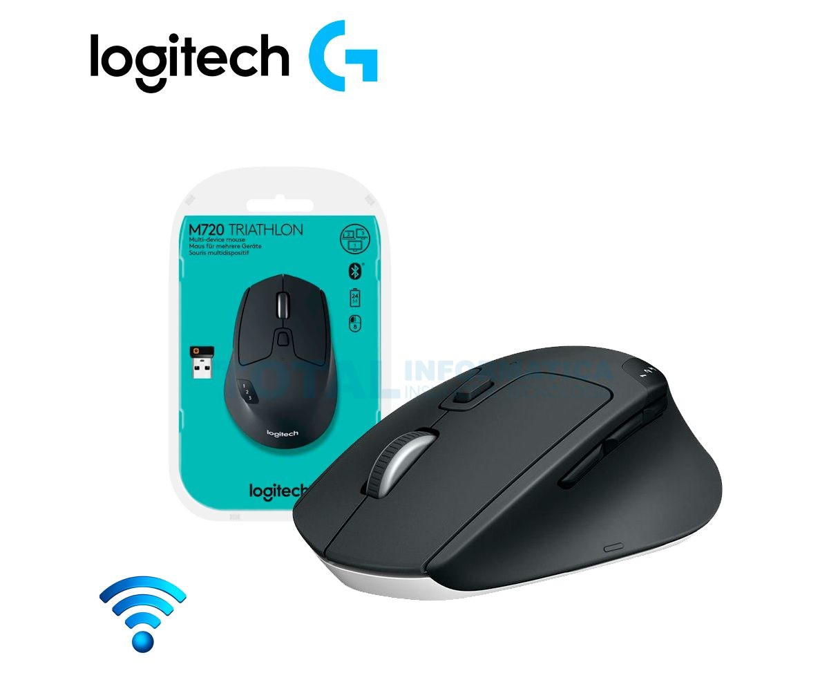 computadoras y laptops - MOUSE LOGITECH M720 TRIATHLON INALAMBRICO OPTICO, 1000DPI, 8 BOTONES, 3 CANALES, 1