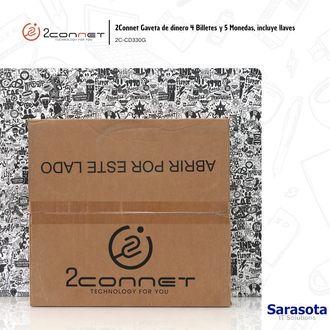 accesorios para electronica - Caja Registradora 4 Billetes y 5 Monedas 2Connet, 2C-CD330G 1