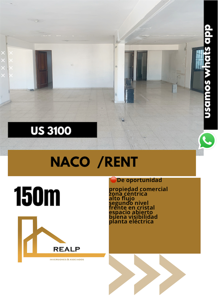 oficinas y locales comerciales - Local en naco amplio  0