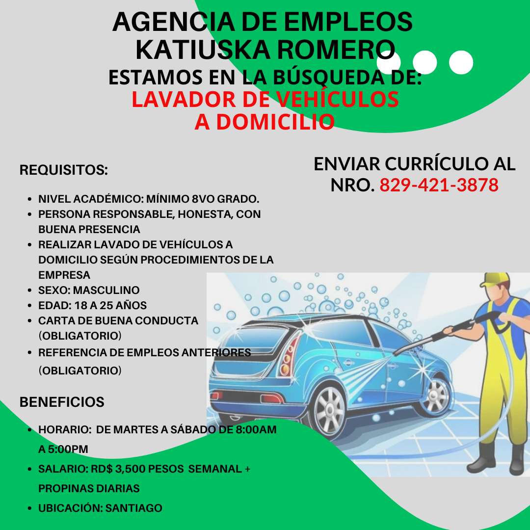 empleos disponibles - AUTOLAVADO A DOMICILIO 0