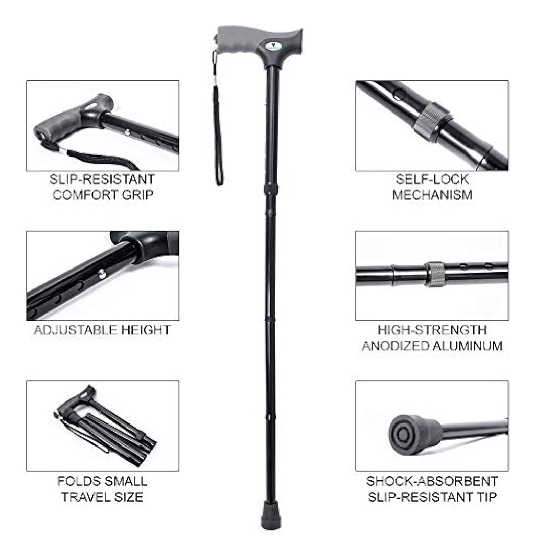 Salud y Equipamiento Médico - Baston Plegable Que Brinda Equilibrio Y Seguridad Al Caminar 4