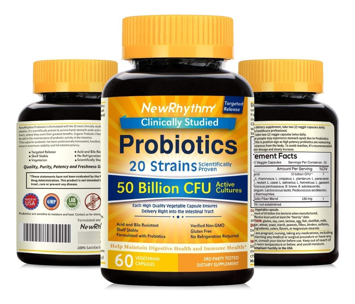 Salud y Equipamiento Médico - Probioticos 50 Mil Millones De Cfu 20 Cepas 60 Capsulas 2