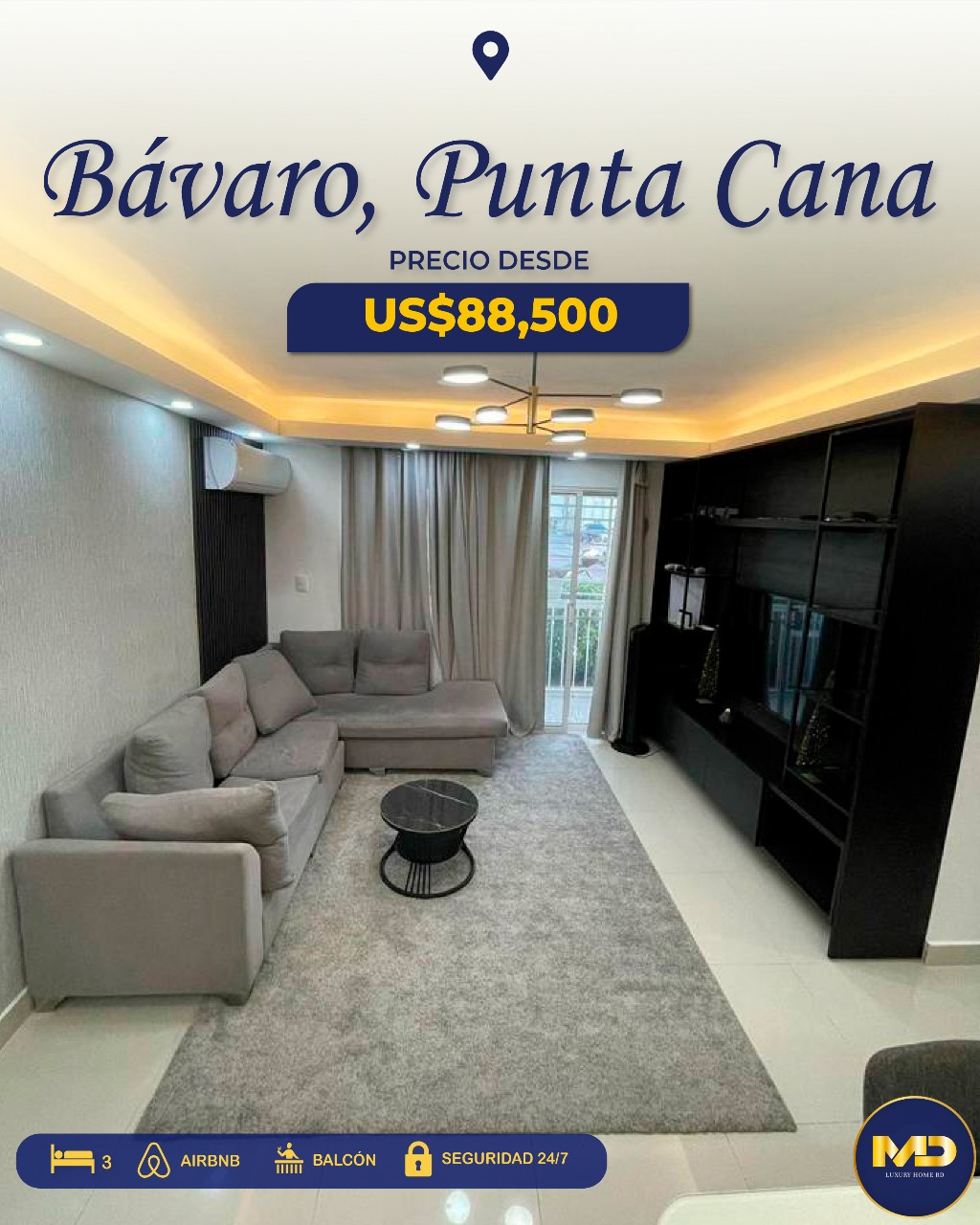 apartamentos - Apartamento| 3 Hab| Línea blanca| Balcón| Cancha de baloncesto